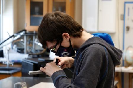 Matt assembling the 3d printed brackets.