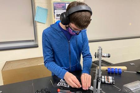 Matt working on the chassis.